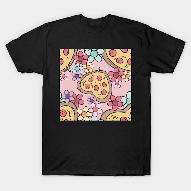 Pizza Love Pink T-Shirt by Milibella